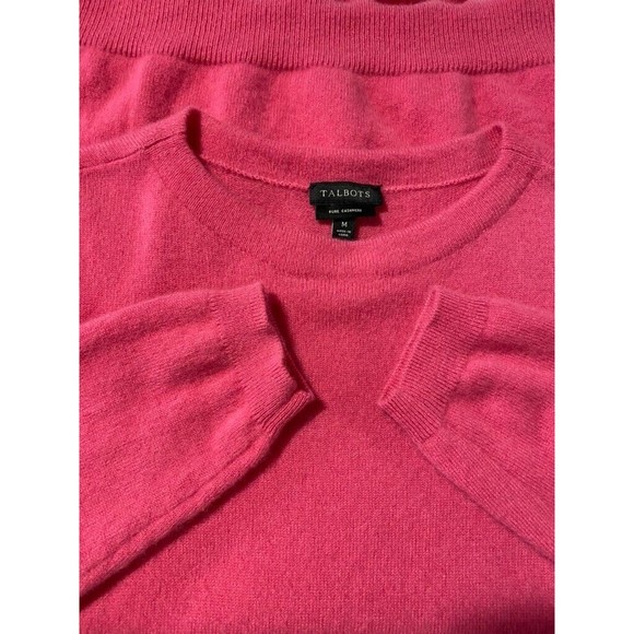 TALBOTS Womens Cashmere Sweater Crewneck Hot Pink Medium - Picture 4 of 12